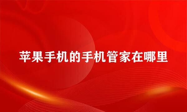 苹果手机的手机管家在哪里