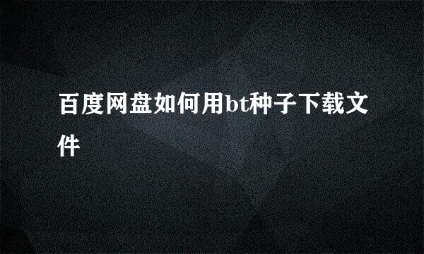 百度网盘如何用bt种子下载文件