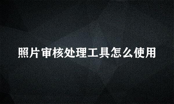 照片审核处理工具怎么使用