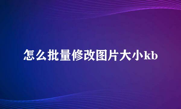怎么批量修改图片大小kb