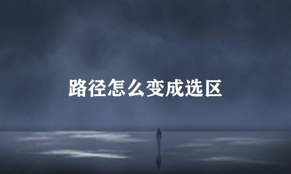 路径怎么变成选区