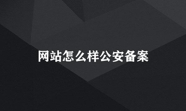 网站怎么样公安备案