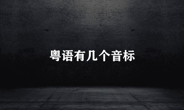 粤语有几个音标
