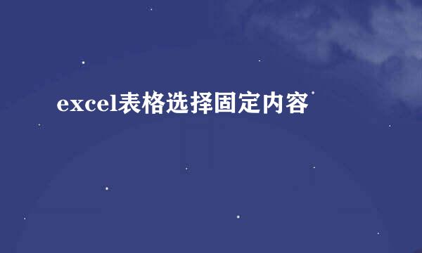 excel表格选择固定内容