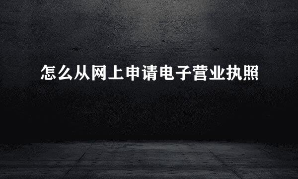怎么从网上申请电子营业执照