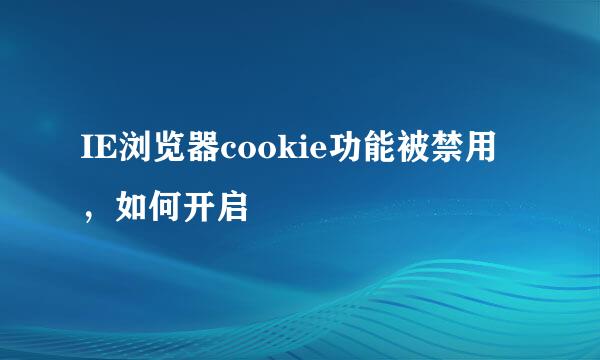 IE浏览器cookie功能被禁用，如何开启