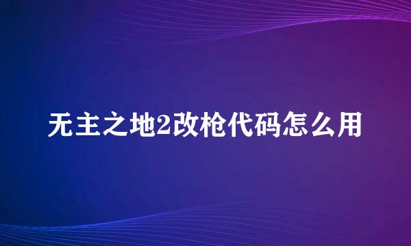 无主之地2改枪代码怎么用