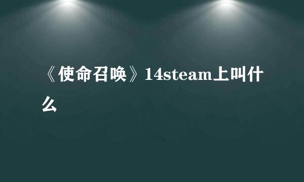 《使命召唤》14steam上叫什么