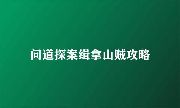 问道探案缉拿山贼攻略