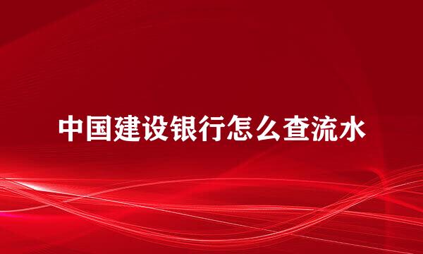 中国建设银行怎么查流水