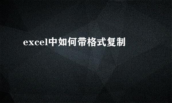 excel中如何带格式复制