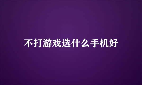 不打游戏选什么手机好