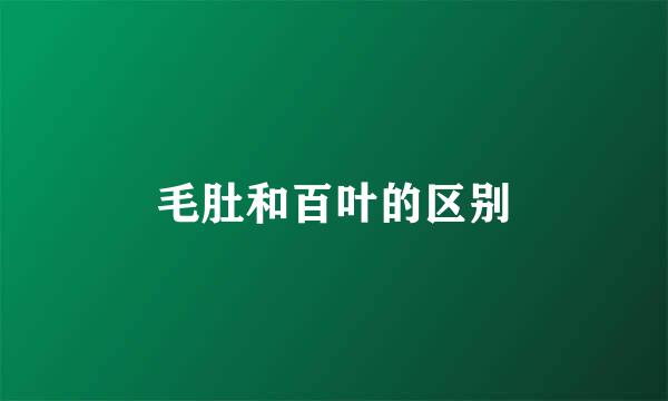 毛肚和百叶的区别