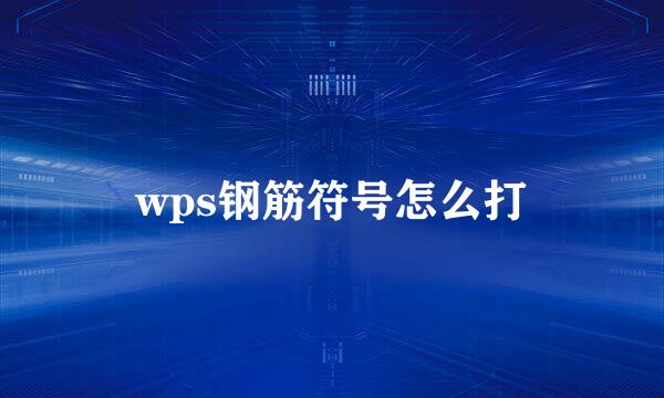 wps钢筋符号怎么打