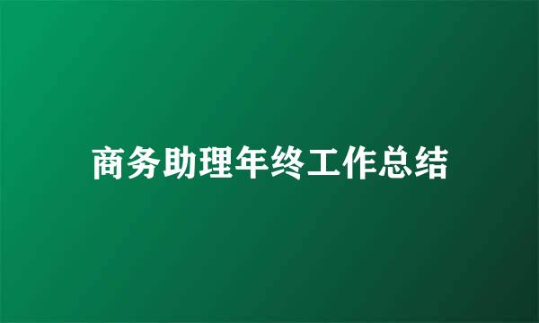 商务助理年终工作总结