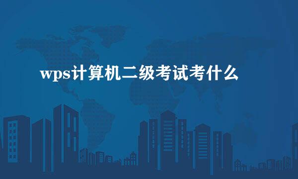 wps计算机二级考试考什么