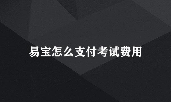易宝怎么支付考试费用