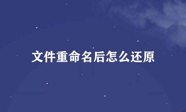 文件重命名后怎么还原