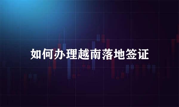 如何办理越南落地签证