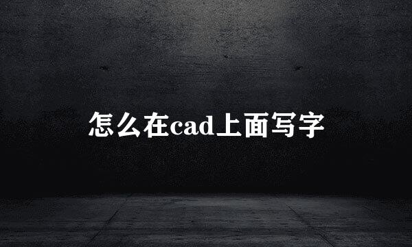 怎么在cad上面写字