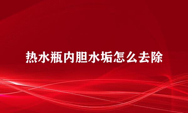 热水瓶内胆水垢怎么去除