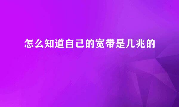 怎么知道自己的宽带是几兆的