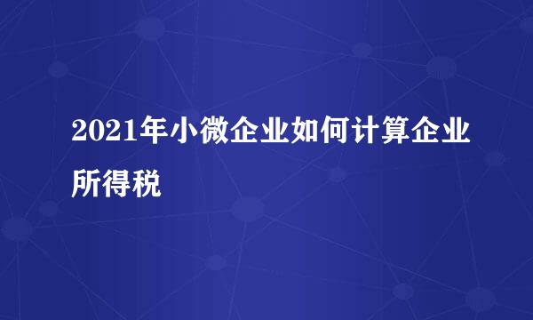 2021年小微企业如何计算企业所得税