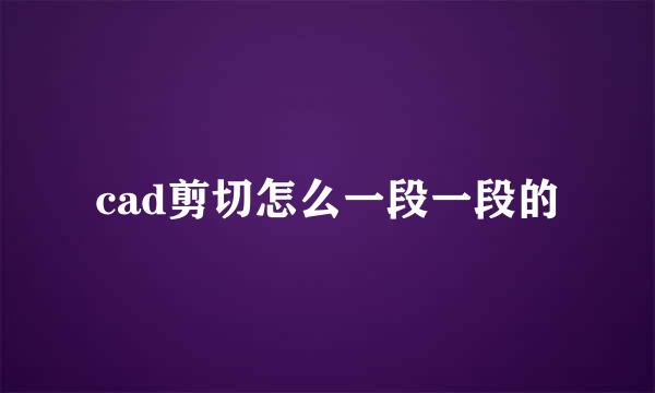 cad剪切怎么一段一段的