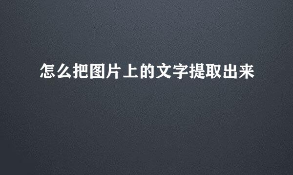 怎么把图片上的文字提取出来
