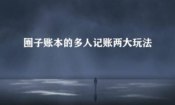 圈子账本的多人记账两大玩法