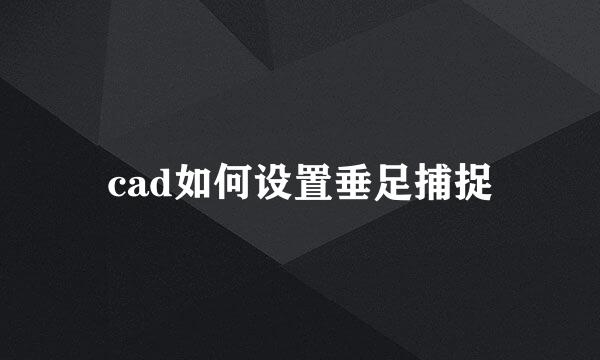 cad如何设置垂足捕捉