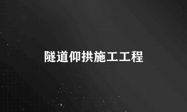 隧道仰拱施工工程