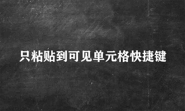 只粘贴到可见单元格快捷键