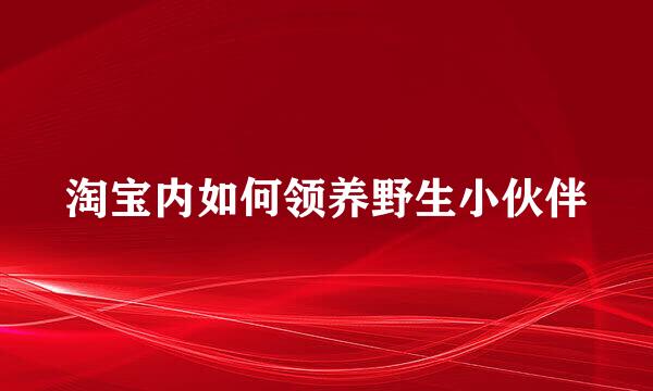 淘宝内如何领养野生小伙伴