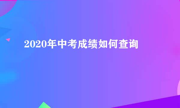 2020年中考成绩如何查询