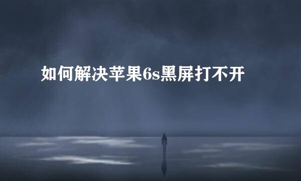 如何解决苹果6s黑屏打不开