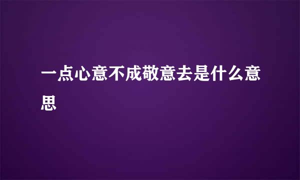 一点心意不成敬意去是什么意思