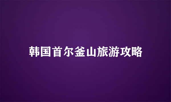 韩国首尔釜山旅游攻略
