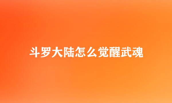 斗罗大陆怎么觉醒武魂