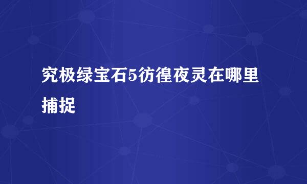 究极绿宝石5彷徨夜灵在哪里捕捉
