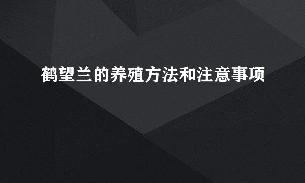 鹤望兰的养殖方法和注意事项