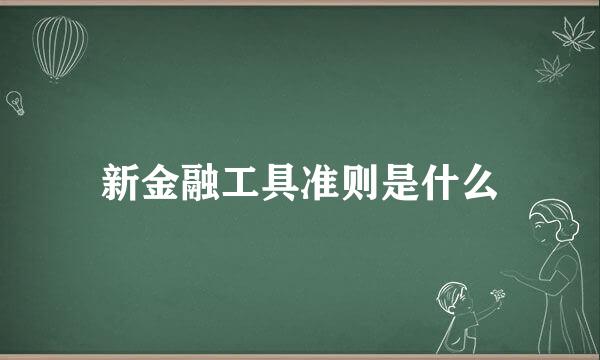 新金融工具准则是什么
