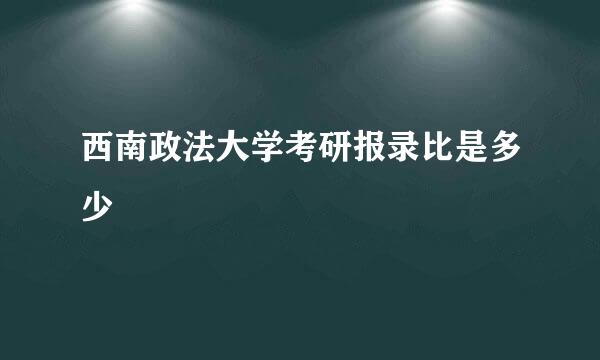 西南政法大学考研报录比是多少
