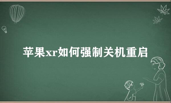 苹果xr如何强制关机重启