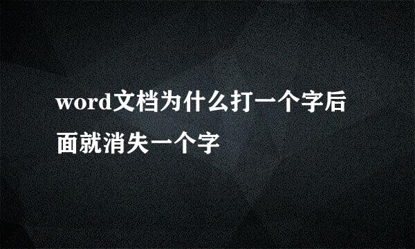 word文档为什么打一个字后面就消失一个字