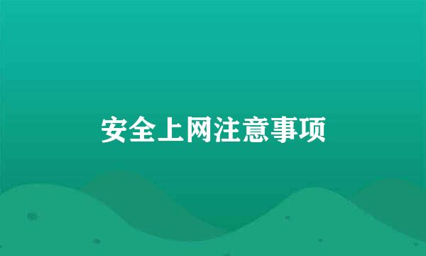 安全上网注意事项