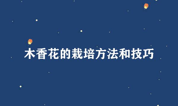 木香花的栽培方法和技巧