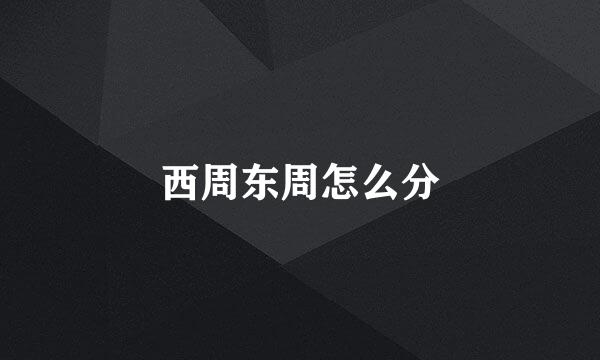 西周东周怎么分