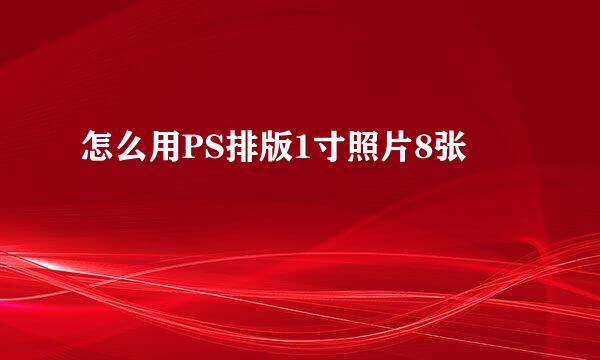 怎么用PS排版1寸照片8张