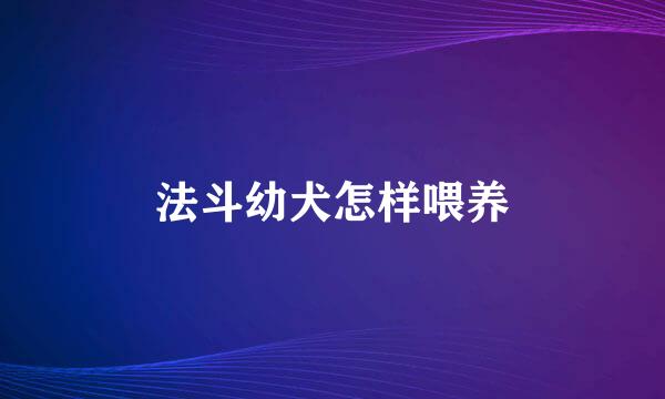 法斗幼犬怎样喂养